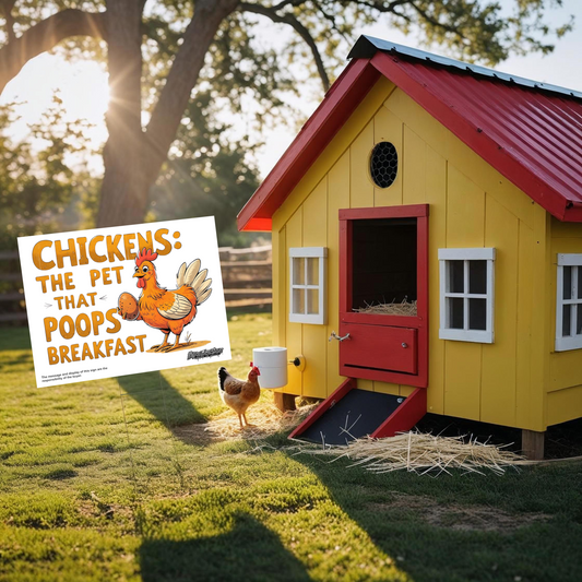 "Chickens: The Pet That Poops Breakfast" Funny Yard Sign | Lawn Decor