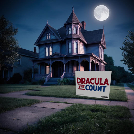 "Dracula for Count" Funny Yard Sign | Lawn Decor
