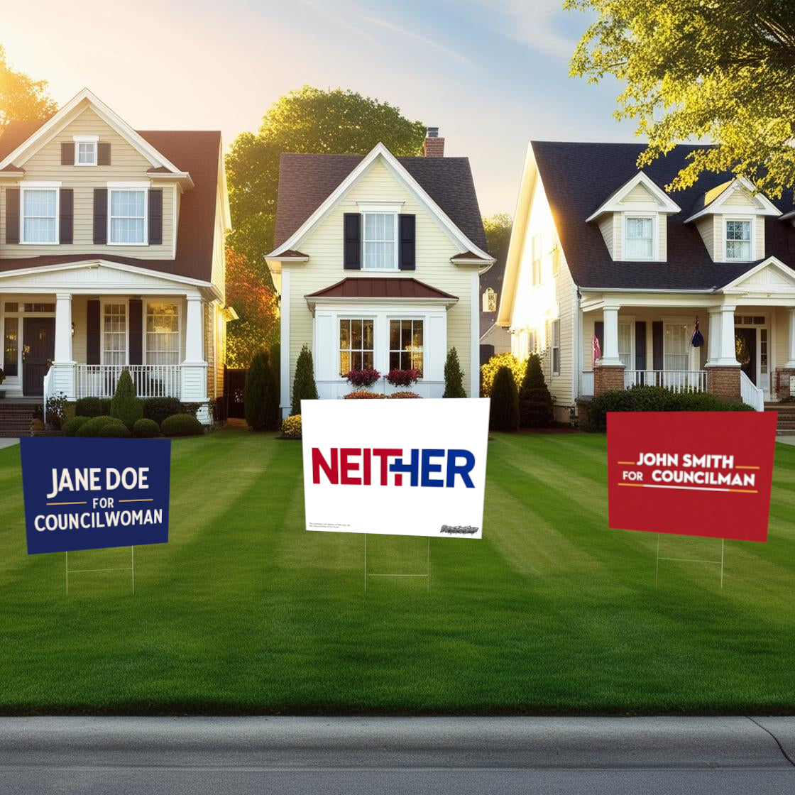 "Neither" Funny Yard Sign | Lawn Decor