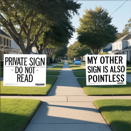 "My Other Sign Is Also Pointless" Funny Yard Sign | Lawn Decor