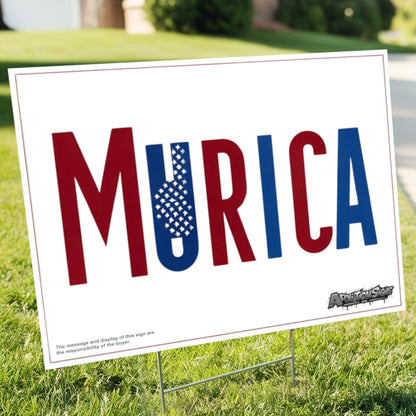 "Murica" Funny Yard Sign | Lawn Decor